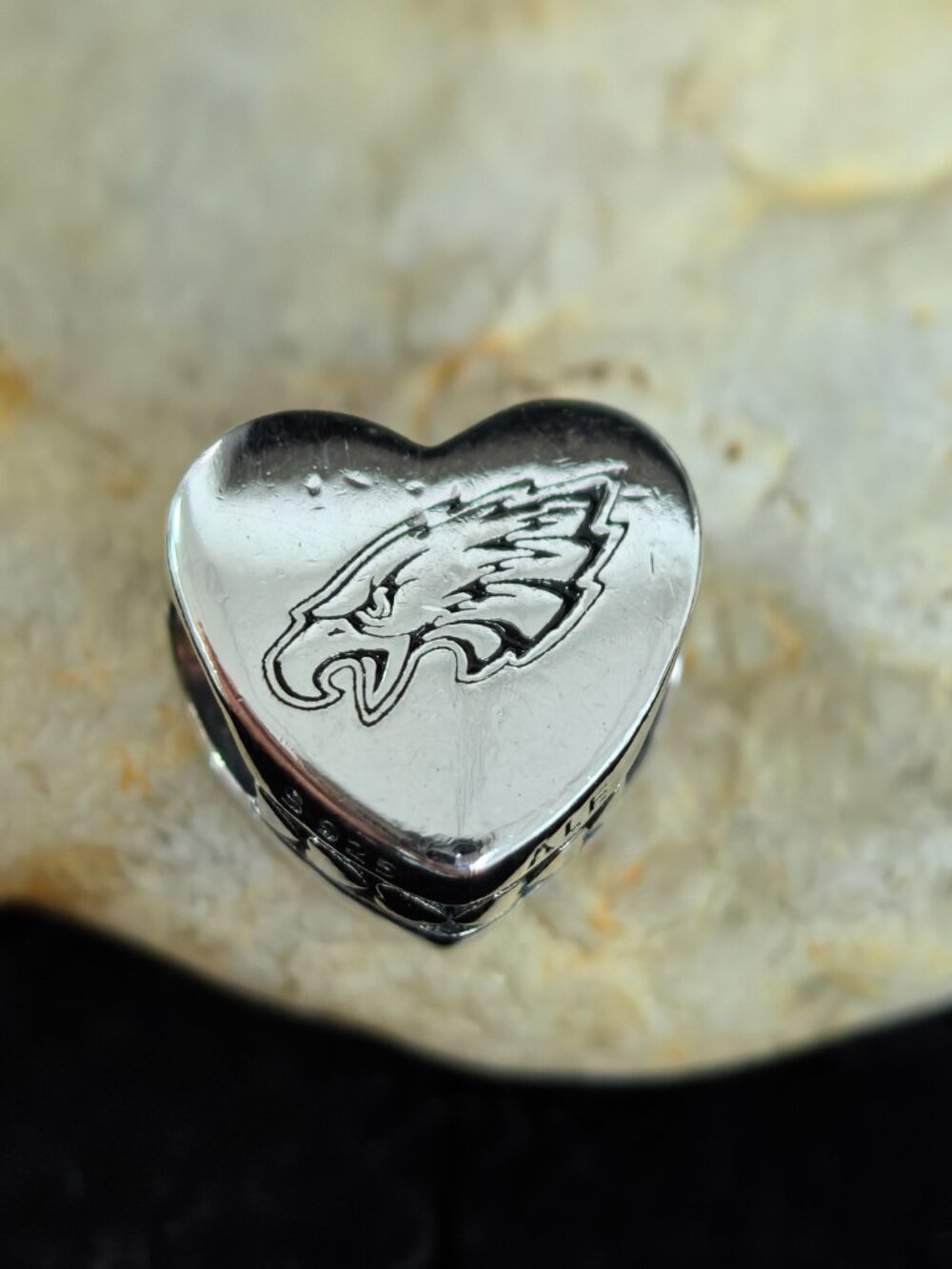 Pandora Philadelphia Eagles Exclusive Heart Charm, S925 Silver Jewelry (Women's)